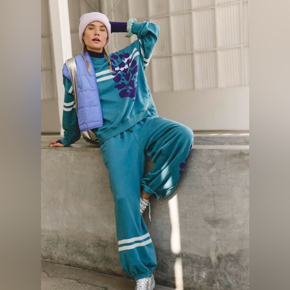 FP Movement All Star Logo Pullover Midnight Jade Combo Size Medium - Picture 3 of 11